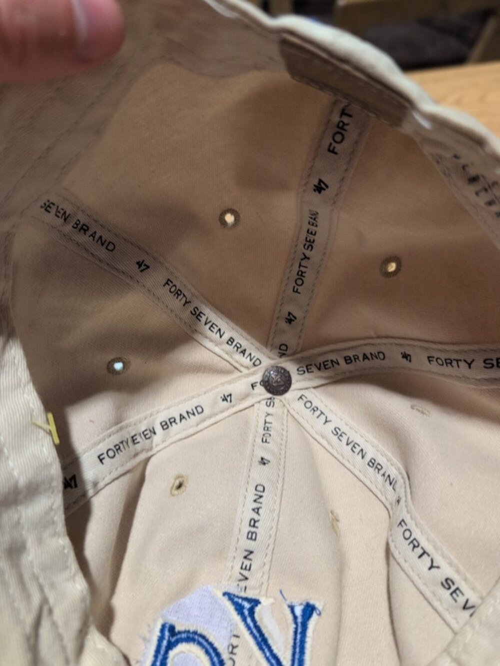 '47 Hat Mens XL Beige Baseball Kansas City Royals Cap Blue - Picture 6 of 11